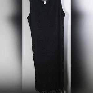 Tacera Black Lace Maxi Dress